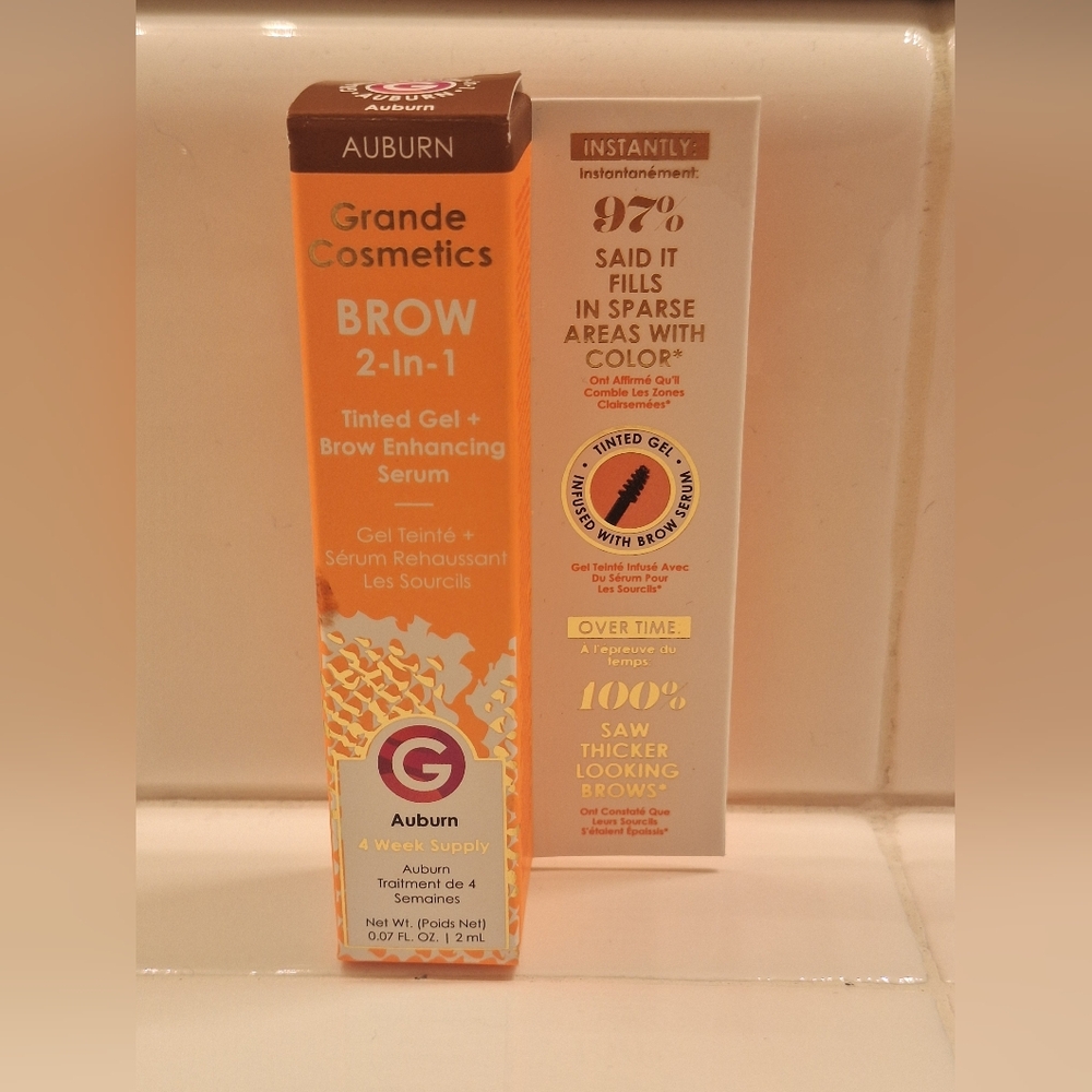 Grande Cosmetics 2-In-1 Tinted Gel + Brow Enhancing Serum -Auburn (0.7fl oz)